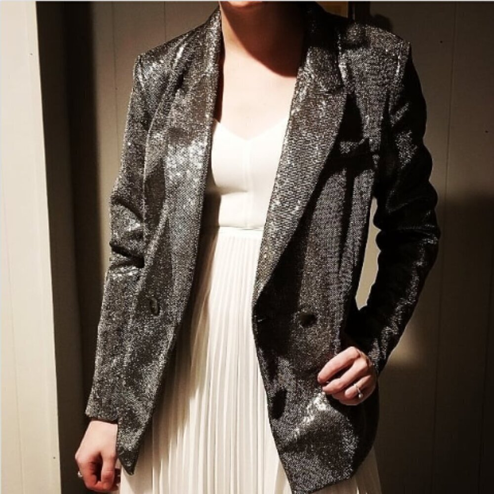 H&M Silver Glitter Blazer